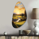 Golf Golden Hour Golf - Asymmetric Metal Wall Art