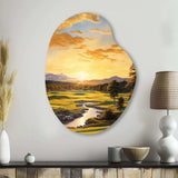 Golf Golden Hour Golf - Asymmetric Metal Wall Art