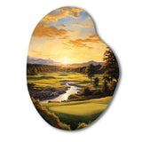 Golf Golden Hour Golf - Asymmetric Metal Wall Art