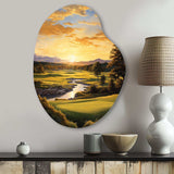 Golf Golden Hour Golf - Asymmetric Metal Wall Art