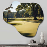 Golf Putting Green Tranquility IV - Asymmetric Metal Wall Art