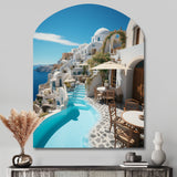 Greece Santorini Beautiful Cityscape II - Asymmetric Metal Wall Art