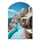 Greece Santorini Beautiful Cityscape II - Asymmetric Metal Wall Art