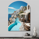 Greece Santorini Beautiful Cityscape II - Asymmetric Metal Wall Art