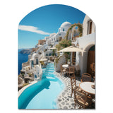 Greece Santorini Beautiful Cityscape II - Asymmetric Metal Wall Art