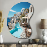 Greece Santorini Beautiful Cityscape II - Asymmetric Metal Wall Art