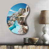 Greece Santorini Beautiful Cityscape II - Asymmetric Metal Wall Art