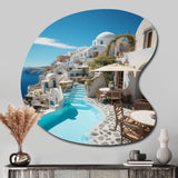 Greece Santorini Beautiful Cityscape II - Asymmetric Metal Wall Art