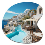 Greece Santorini Beautiful Cityscape II - Asymmetric Metal Wall Art