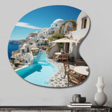 Greece Santorini Beautiful Cityscape II - Asymmetric Metal Wall Art