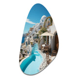 Greece Santorini Beautiful Cityscape II - Asymmetric Metal Wall Art