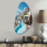 Greece Santorini Beautiful Cityscape II - Asymmetric Metal Wall Art