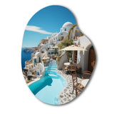 Greece Santorini Beautiful Cityscape II - Asymmetric Metal Wall Art