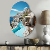 Greece Santorini Beautiful Cityscape II - Asymmetric Metal Wall Art