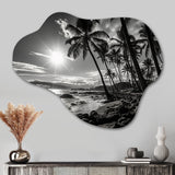 Hawaii Balck And White Shadows Of Aloha II - Asymmetric Metal Wall Art