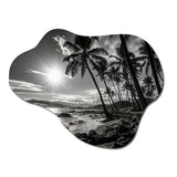 Hawaii Balck And White Shadows Of Aloha II - Asymmetric Metal Wall Art