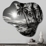 Hawaii Balck And White Shadows Of Aloha II - Asymmetric Metal Wall Art