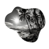 Hawaii Balck And White Shadows Of Aloha II - Asymmetric Metal Wall Art