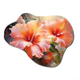 Hibiscus Romantic Impression IV - Asymmetric Metal Wall Art