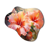 Hibiscus Romantic Impression IV - Asymmetric Metal Wall Art