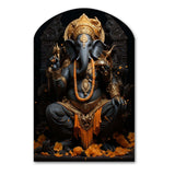 Hinduisim Divine Ganesha II - Asymmetric Metal Wall Art