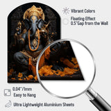 Hinduisim Divine Ganesha II - Asymmetric Metal Wall Art