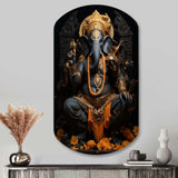 Hinduisim Divine Ganesha II - Asymmetric Metal Wall Art