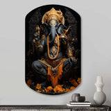 Hinduisim Divine Ganesha II - Asymmetric Metal Wall Art