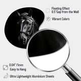 Black And White Horse Elegance - Asymmetric Metal Wall Art