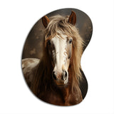 Brown Horse Harmonious Balance - Asymmetric Metal Wall Art