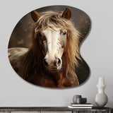 Brown Horse Harmonious Balance - Asymmetric Metal Wall Art