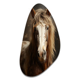 Brown Horse Harmonious Balance - Asymmetric Metal Wall Art