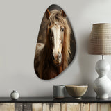 Brown Horse Harmonious Balance - Asymmetric Metal Wall Art