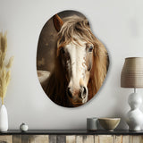 Brown Horse Harmonious Balance - Asymmetric Metal Wall Art