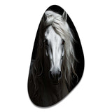 Grey Horse Majestic Monochrome - Asymmetric Metal Wall Art