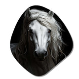 Grey Horse Majestic Monochrome - Asymmetric Metal Wall Art