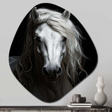 Grey Horse Majestic Monochrome - Asymmetric Metal Wall Art