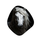 Grey Horse Majestic Monochrome - Asymmetric Metal Wall Art