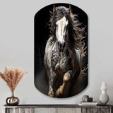 White Horse Stallions Strength I - Asymmetric Metal Wall Art