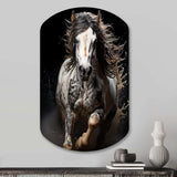 White Horse Stallions Strength I - Asymmetric Metal Wall Art