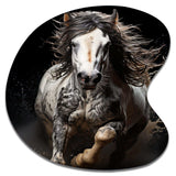 White Horse Stallions Strength I - Asymmetric Metal Wall Art