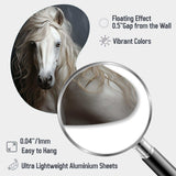 White Horse Subtle Whispers - Asymmetric Metal Wall Art