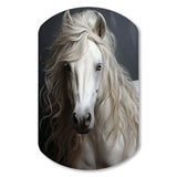 White Horse Subtle Whispers - Asymmetric Metal Wall Art