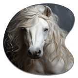 White Horse Subtle Whispers - Asymmetric Metal Wall Art