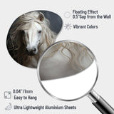 White Horse Subtle Whispers - Asymmetric Metal Wall Art