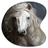 White Horse Subtle Whispers - Asymmetric Metal Wall Art