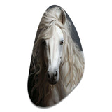 White Horse Subtle Whispers - Asymmetric Metal Wall Art