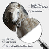 White Horse Subtle Whispers - Asymmetric Metal Wall Art