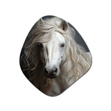 White Horse Subtle Whispers - Asymmetric Metal Wall Art