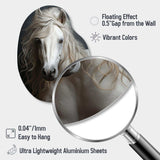 White Horse Subtle Whispers - Asymmetric Metal Wall Art